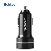 Chargeur de voiture noir en forme de cylindre 5V 2A